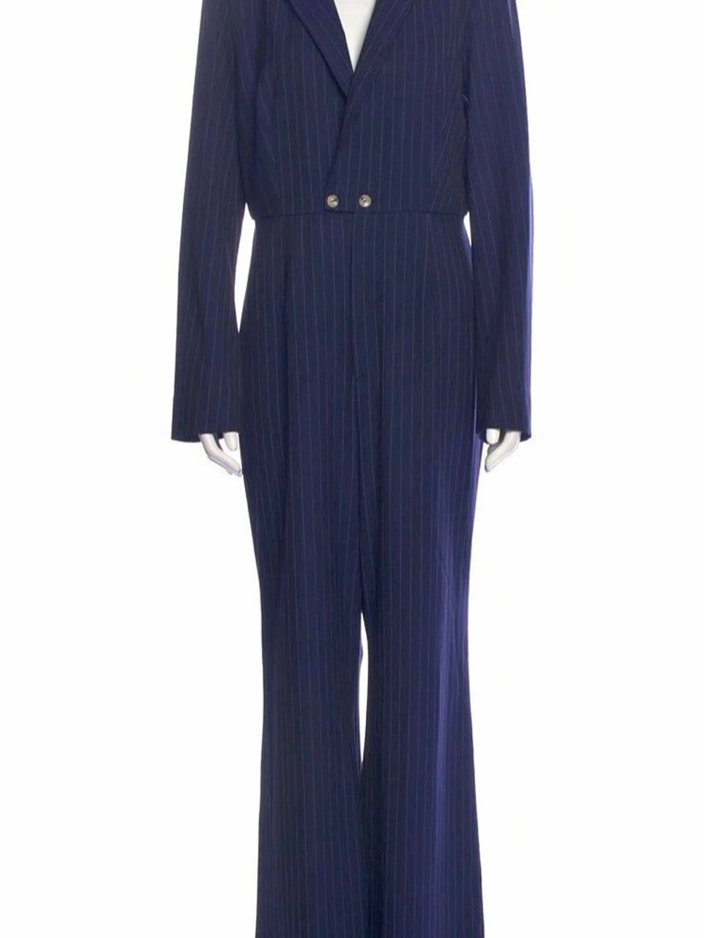 STAUD Stereo Navy Pinstripe Blazer Jumpsuit NWT Size 6